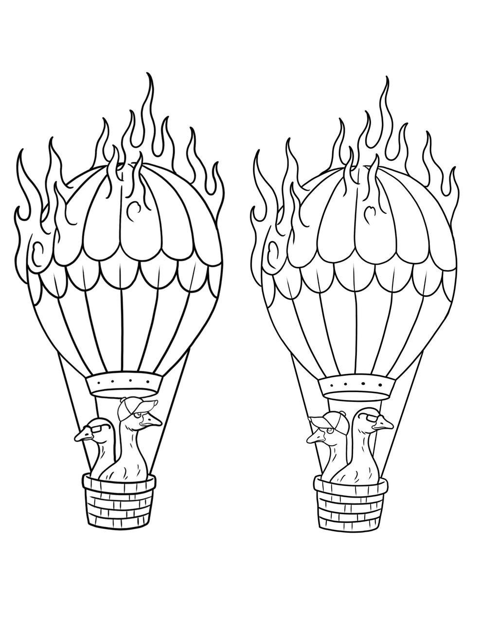 Goose Balloon Disaster Tattoo